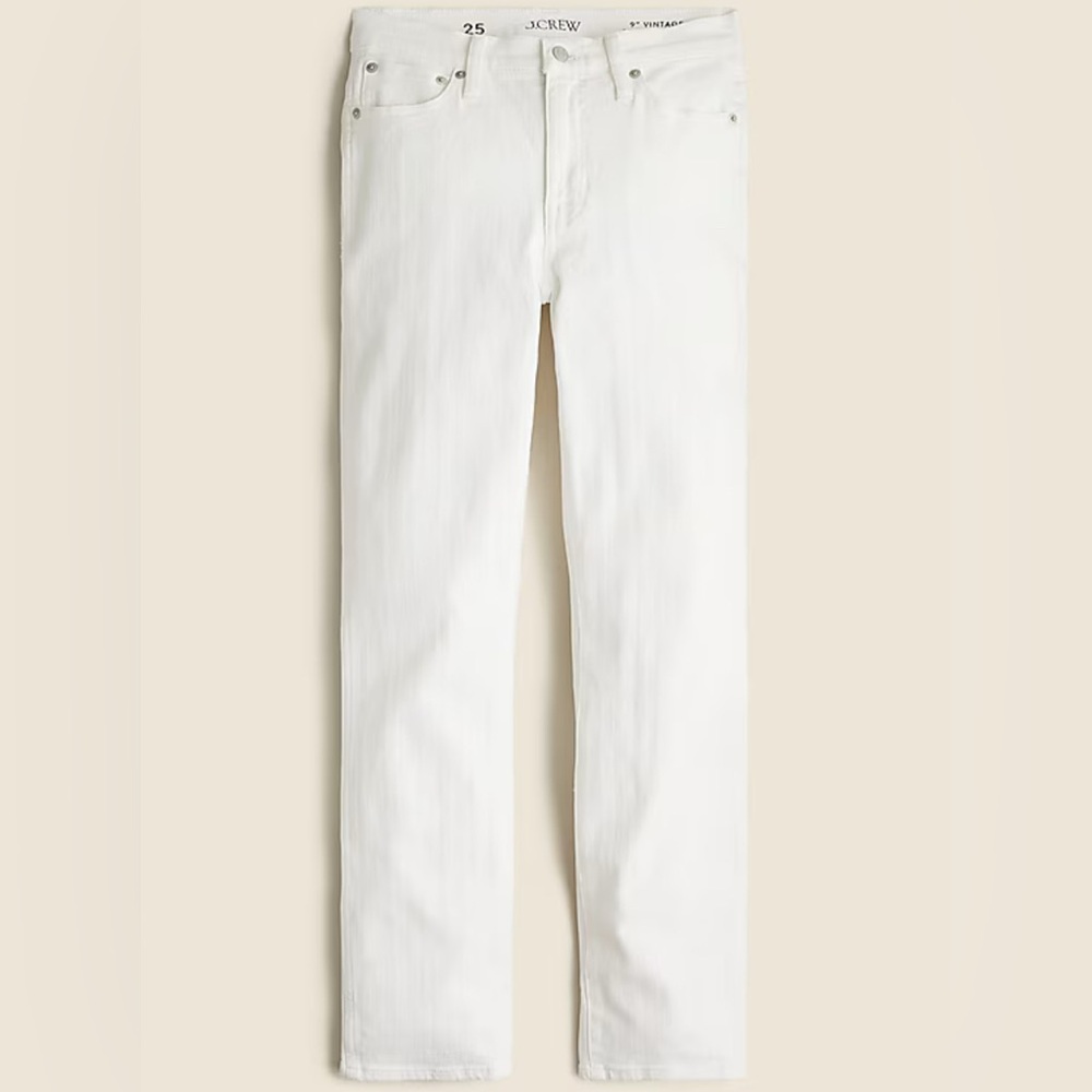 NWT J. Crew Women’s Vintage Slim Straight White Jeans